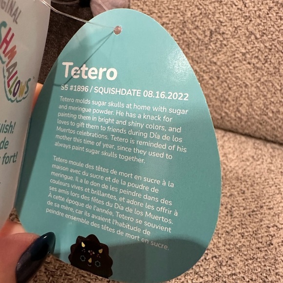 NWT 🇺🇸 NWT 🇺🇸 Squishmallow Tetero the Day of the Dead Triceratops 5" - Picture 5 of 7